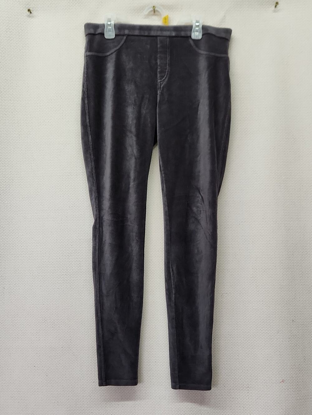 Women's Velvet-Look Slim Jeans - Charcoal